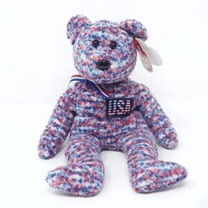 Ty Beanie Babies 2000 USA Bear Plush Collectible Patriotic